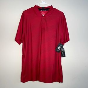 Nike Golf Tiger Woods Team Red Striped Polo Shirt CK6313-687 Mens Sz L - NWT $85